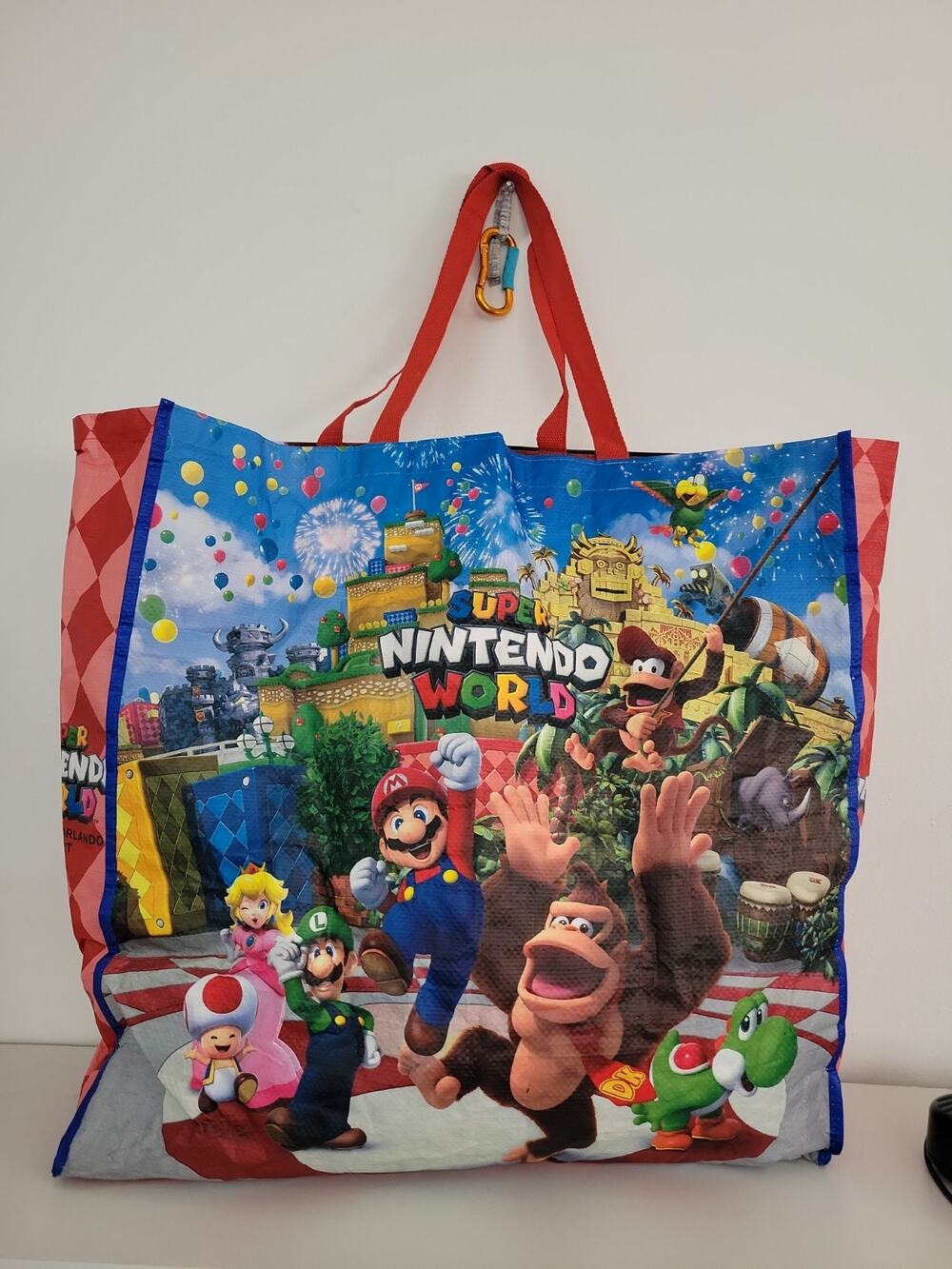 Universal Studios Super Nintendo World Large Tote Shopping Bag Mario Kart 20x22